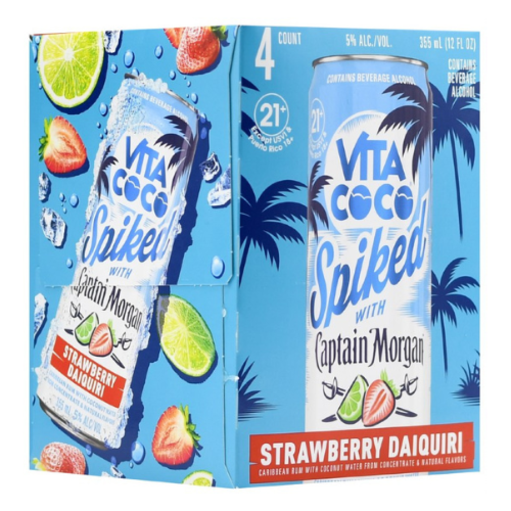 Vita Coco Spiked with Captain Morgan Strawberry Daiquiri 4pk x 12oz cans