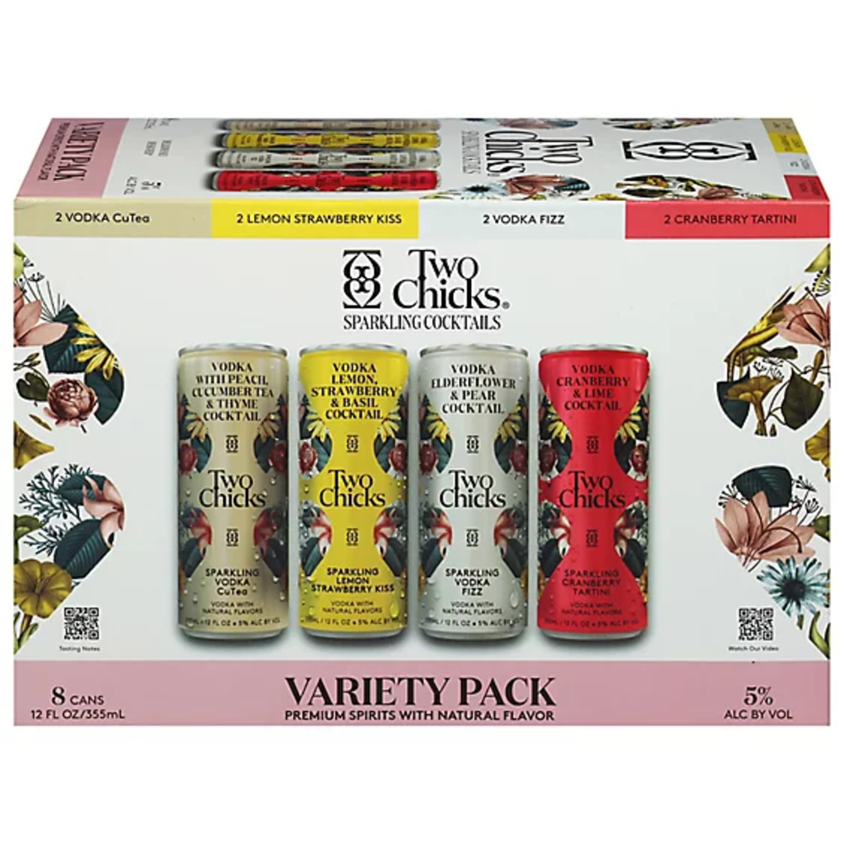 Two Chicks Vodka Sparkling Cocktail 8pk x 12oz cans