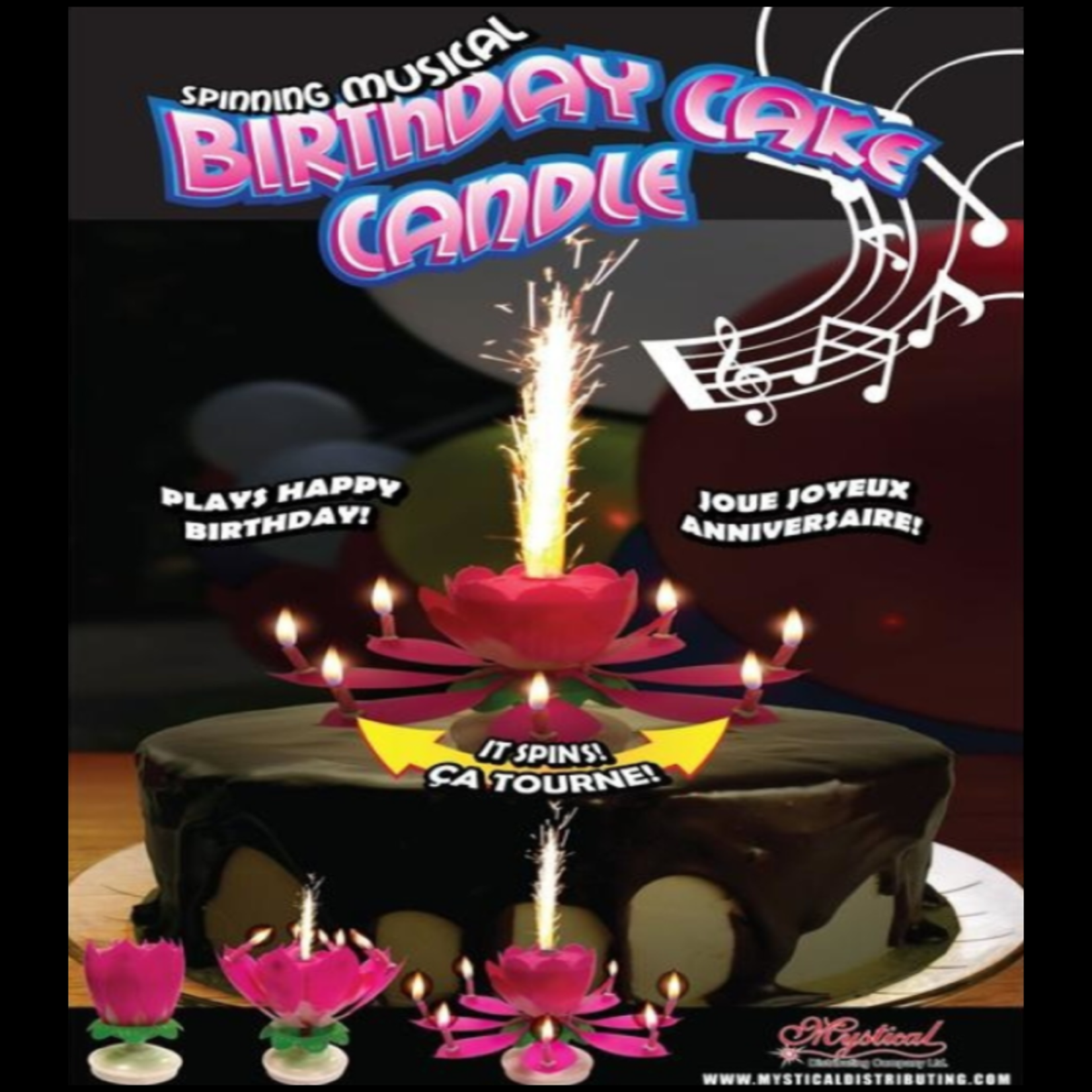 Spinning Cake Candle-PINK