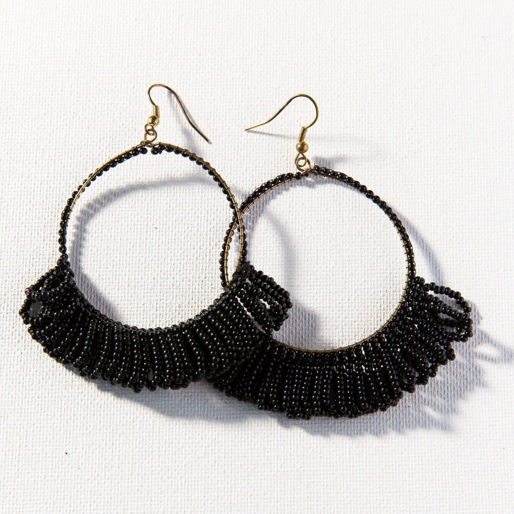 Fringe Seed Bead Hoops