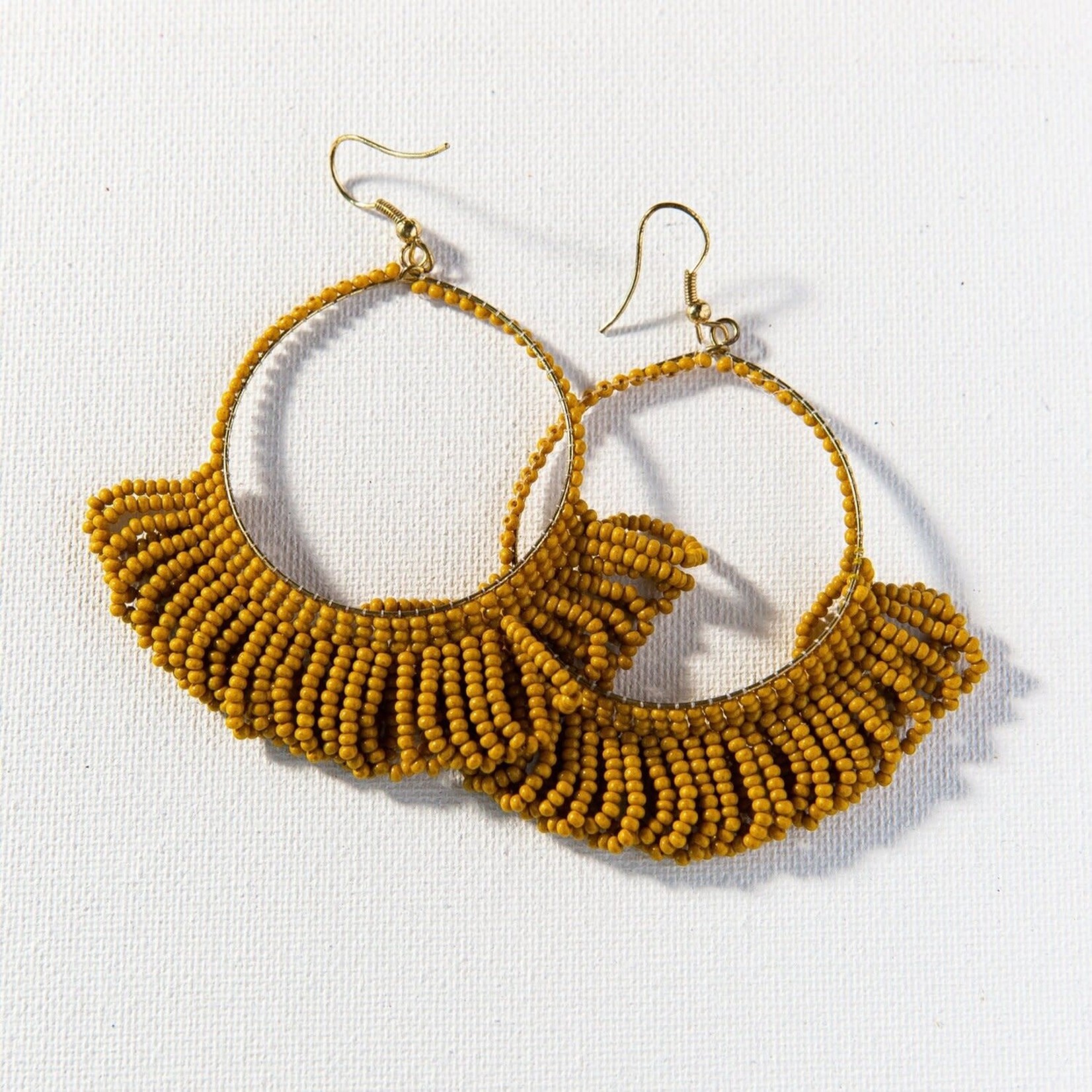 Fringe Seed Bead Hoops