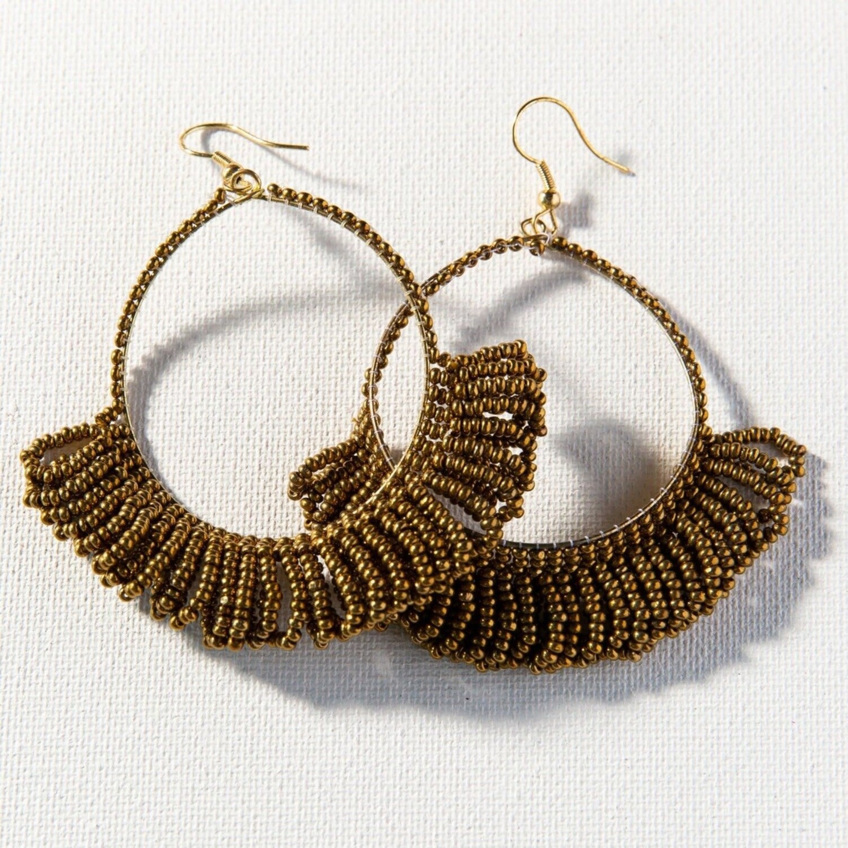 Fringe Seed Bead Hoops