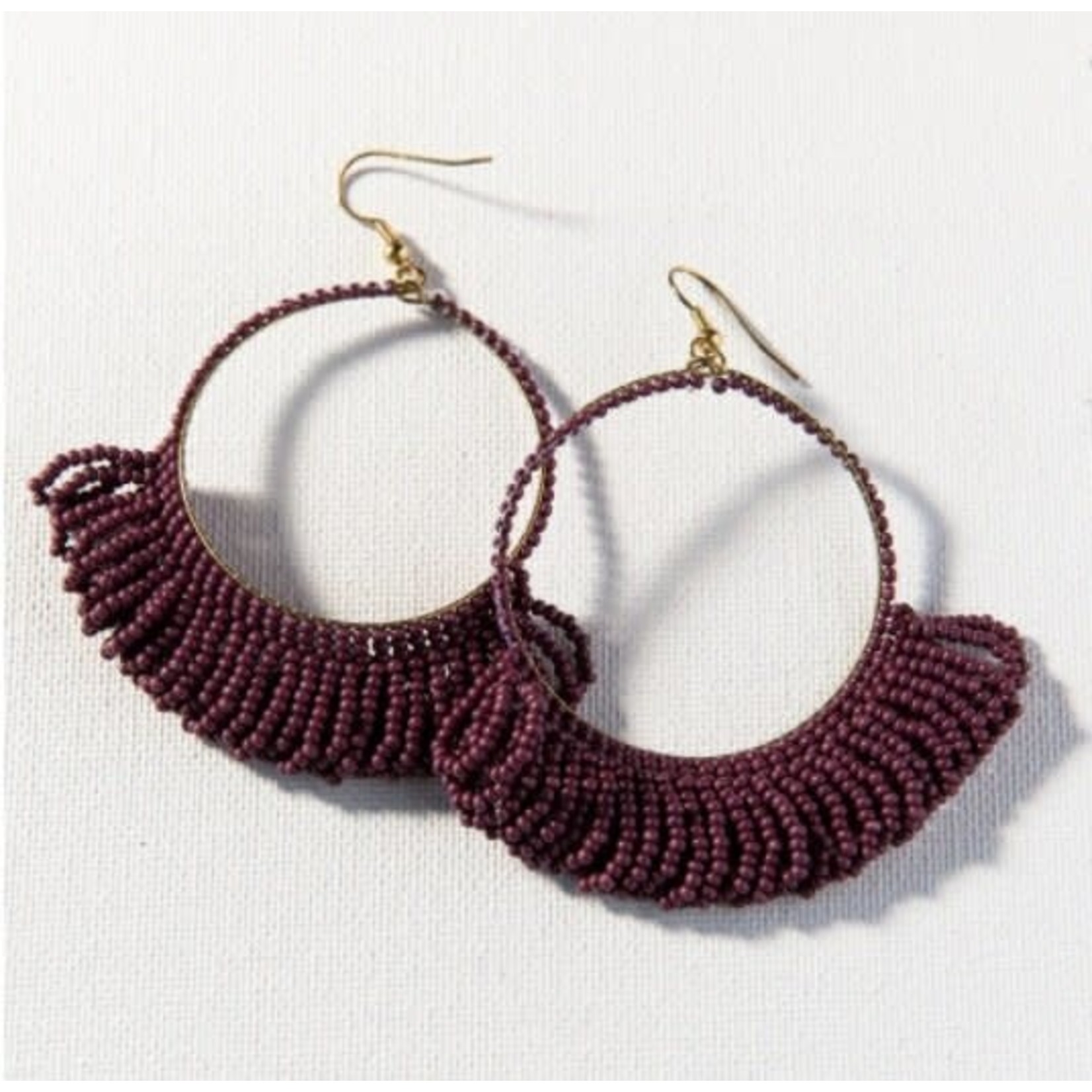 Fringe Seed Bead Hoops