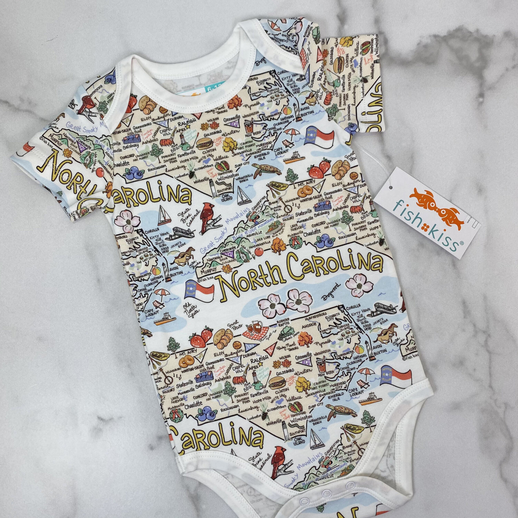 North Carolina Map Onesie 6-12 m