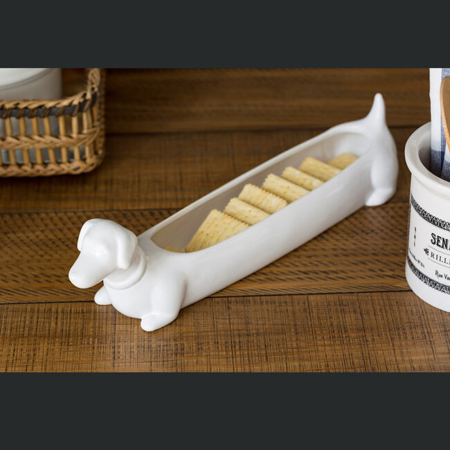 Ceramic Dachshund Cracker Dish