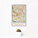 Raleigh Woodblock Map Print