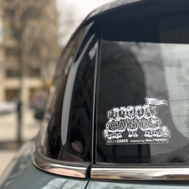 Paul Friedrich Moonshine Pigs Hurricanes Window Cling by Paul Friedrich