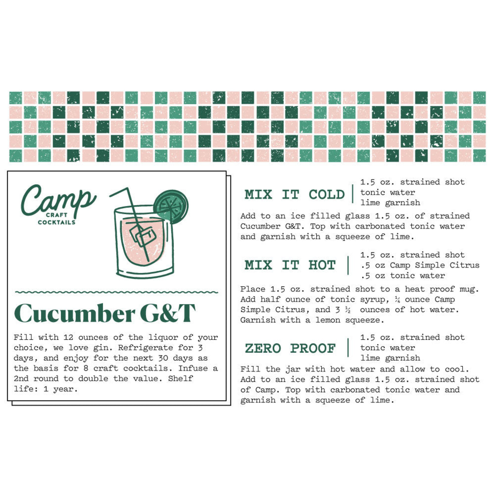 Cocktail Kit 16oz Cucumber G+T