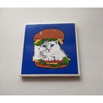 Amy May Pop Art Burger Cat Coaster