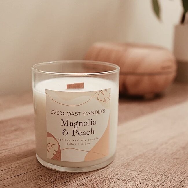 Evercoast Candles Evercoast Candle - Magnolia + Peach 8.5 oz Glass