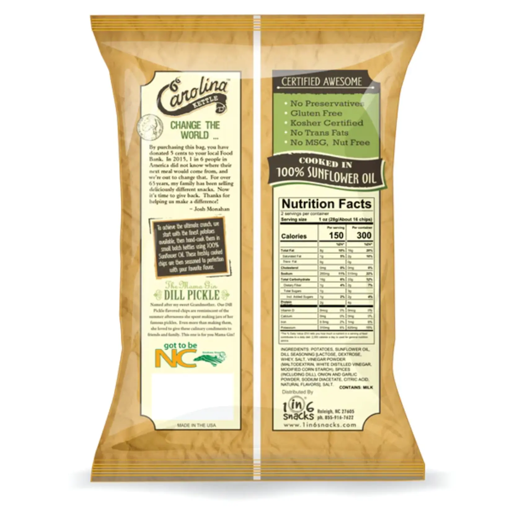 Carolina Kettle Chips Kettle Chips Dill Pickle 5 oz