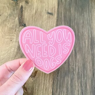 Ruff Sketch Designs All You Need is Dogs Sticker Ruff Sketch Designs All You Need is Dogs Sticker