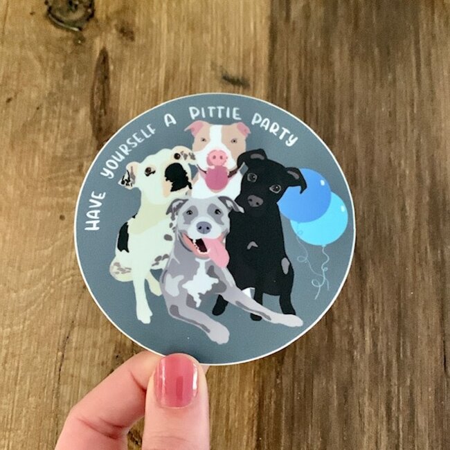Ruff Sketch Designs Ruff Sketch Sticker Pittie Party