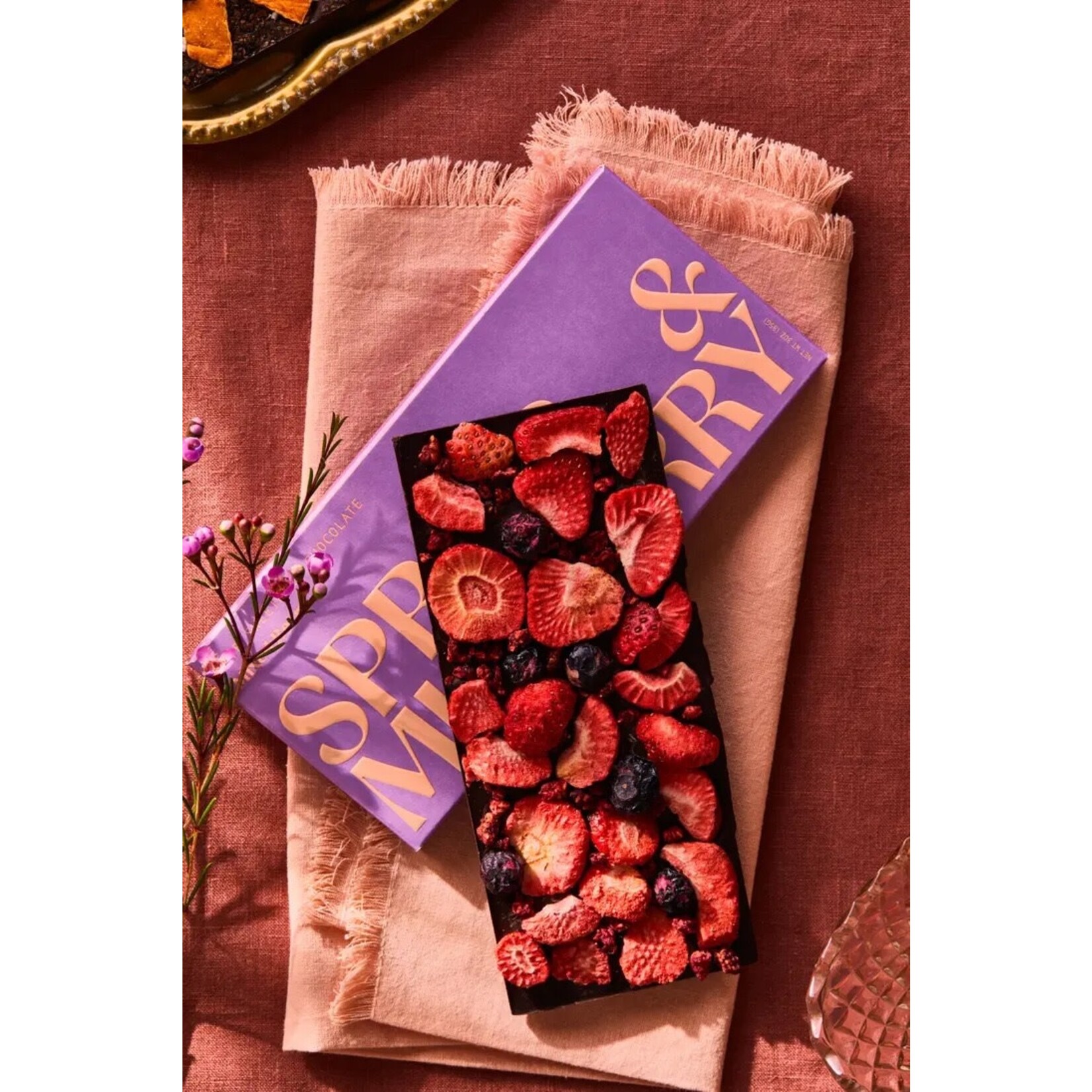 Spring + Mulberry Spring + Mulberry Date-Sweetened Chocolate Bar Mixed Berry