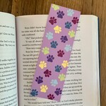 Ruff Sketch Designs Purple Pawprint Bookmark