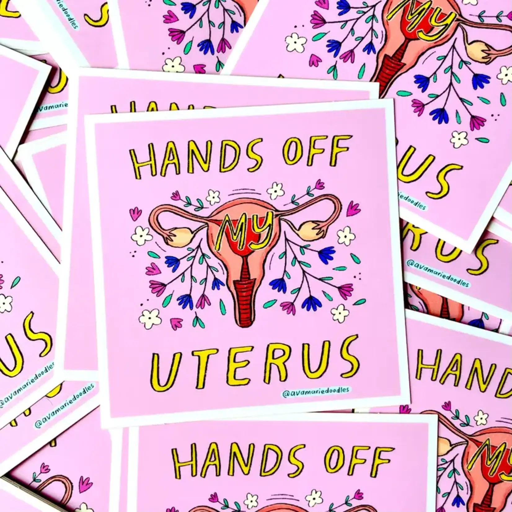 Aviate Press Aviate Press Sticker Hands Off My Uterus