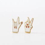 Yellow Owl Post Earrings Peace + Love