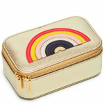 Mini Travel Jewelry Box Gold Rainbow