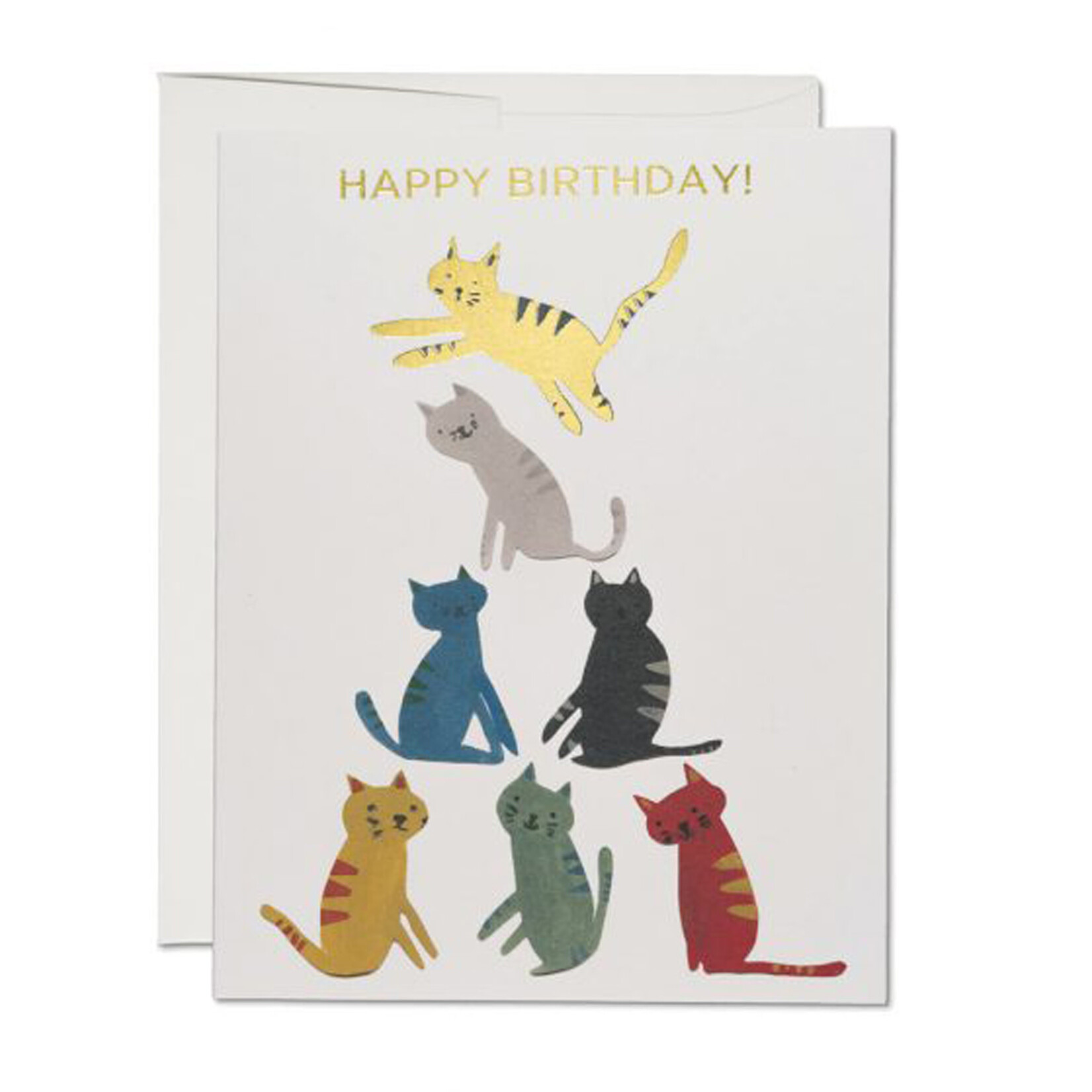 Gold Kitty Birthday Card