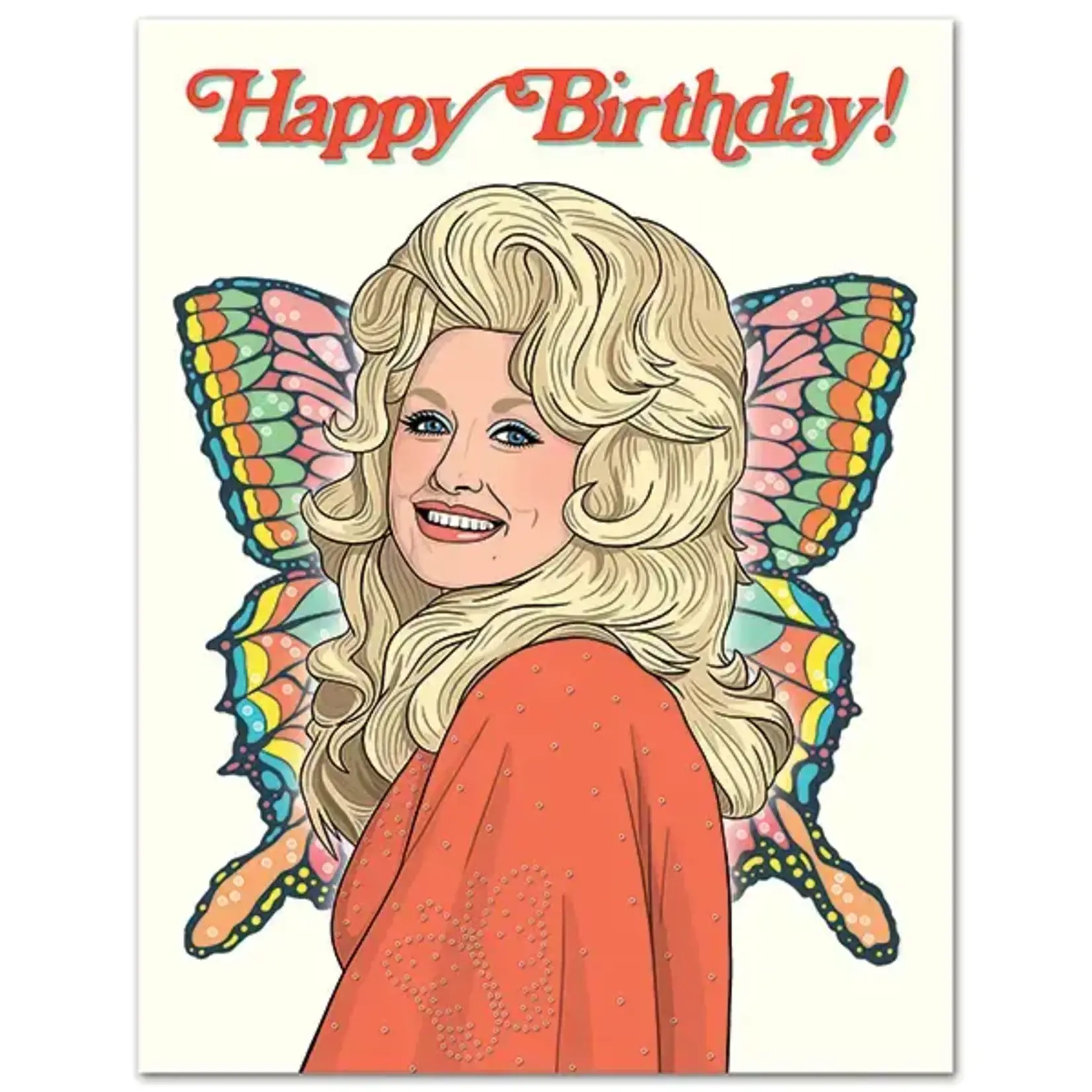 Dolly 70's Butterfly Birthday Card
