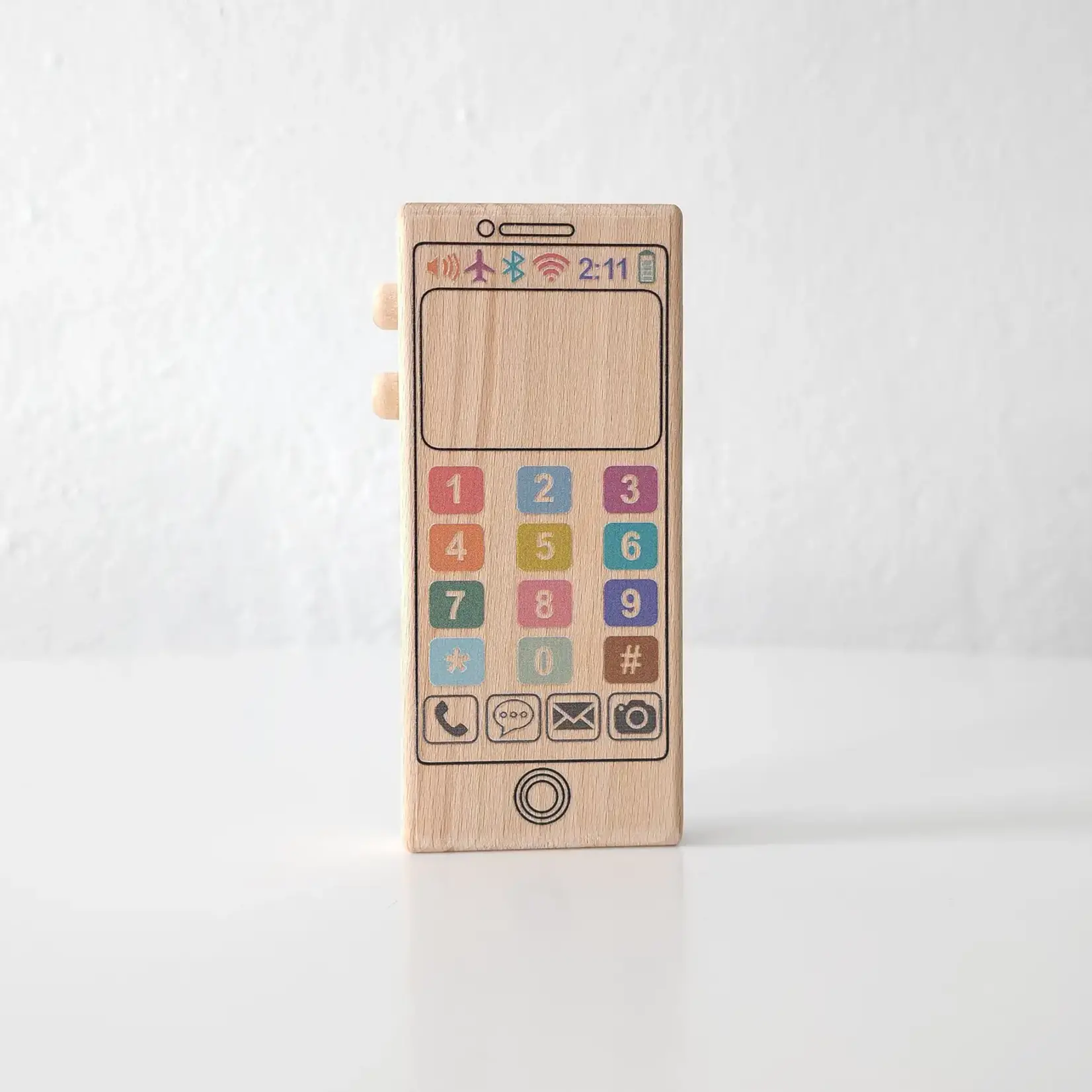 Toy Phone For Kids Wooden + Color