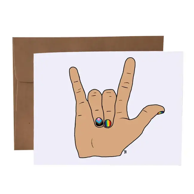 SKP ink I Love You Sign Language LGBTQIA Card