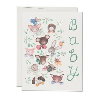 Pink Noses Baby Card