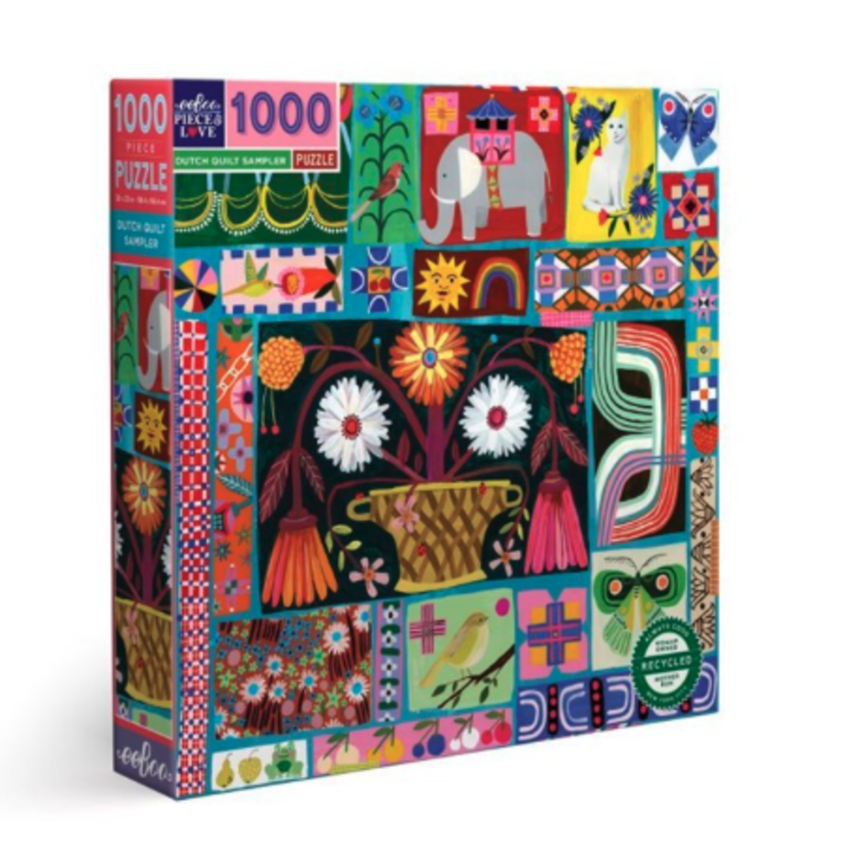 eeboo Puzzle 1000 pc Dutch Quilt Sampler