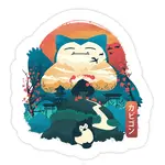 Fuzzy Ink Snorlax Sticker