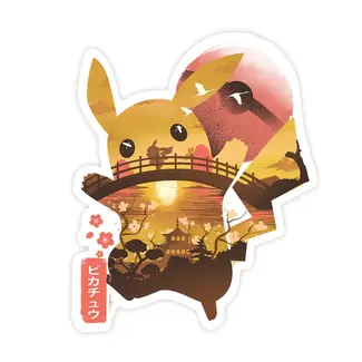 Fuzzy Ink Pikachu Sticker Fuzzy Ink Pikachu Sticker