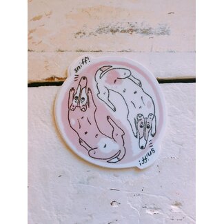 Emily Petrilla Illustrations Balance Dogs Yin Yang Sticker