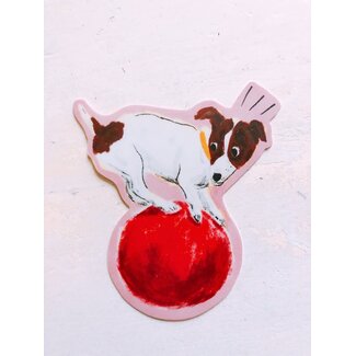 Emily Petrilla Illustrations Dog on Ball Sticker Emily Petrilla Illustrations Dog on Ball Sticker