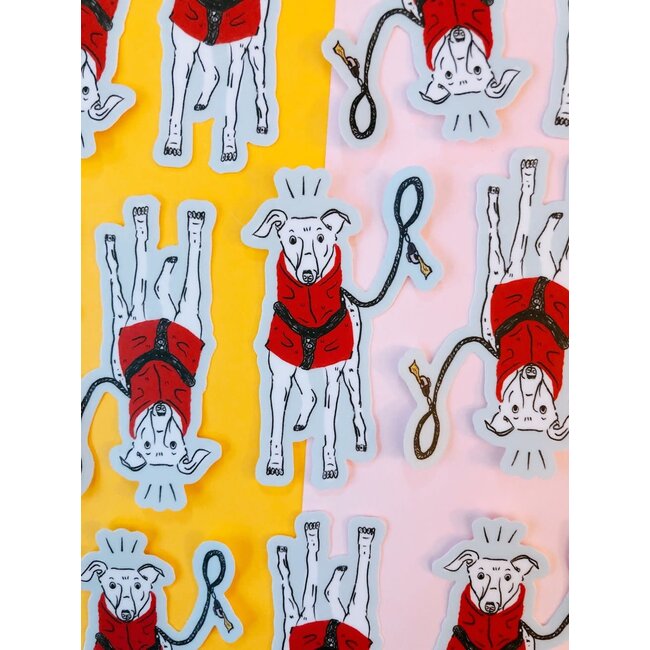 Emily Petrilla Illustrations Dog on Leash Sticker