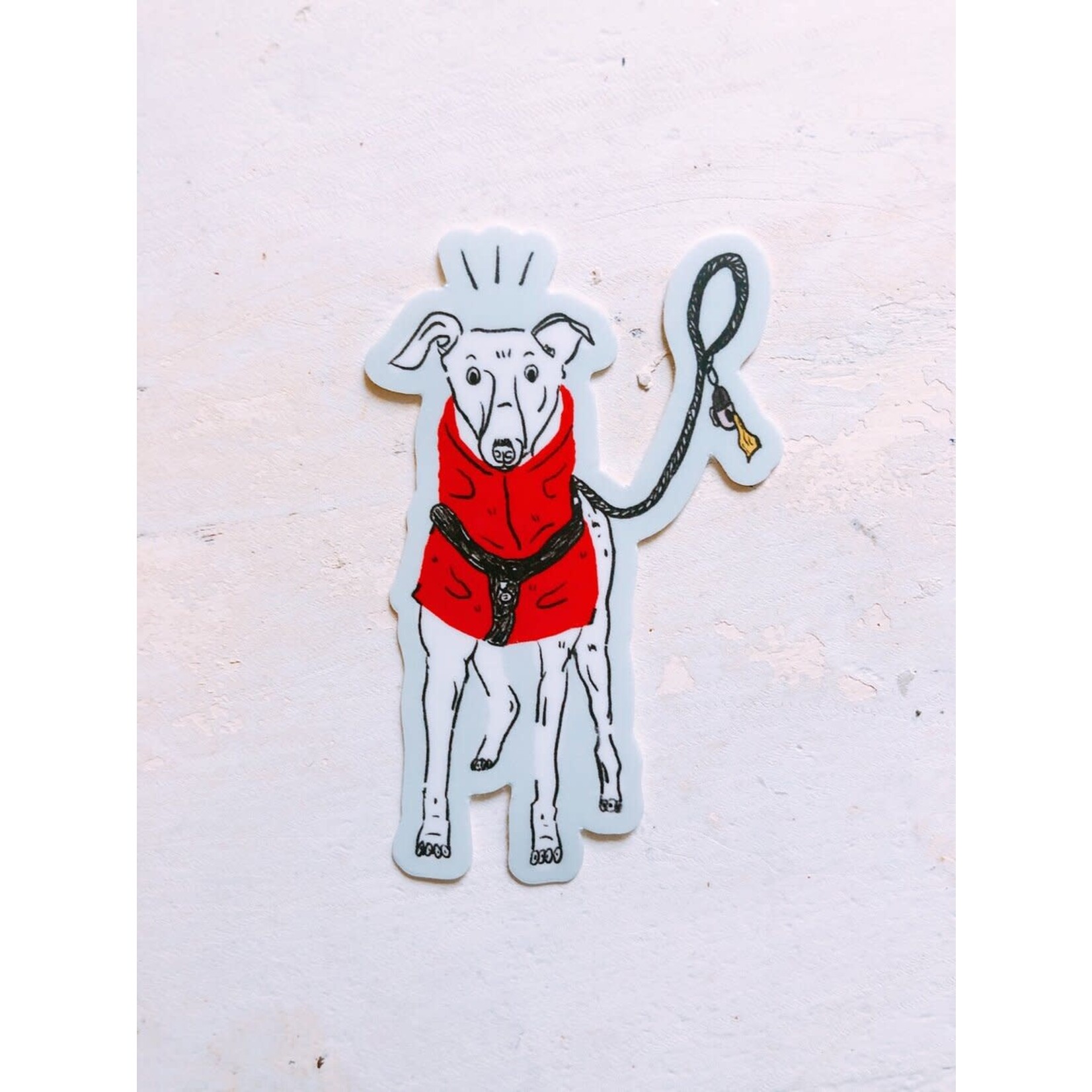 Emily Petrilla Illustrations Dog on Leash Sticker