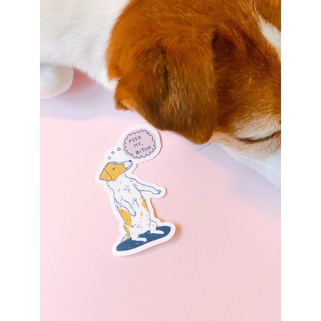 Emily Petrilla Illustrations Feed Me Dog Sticker