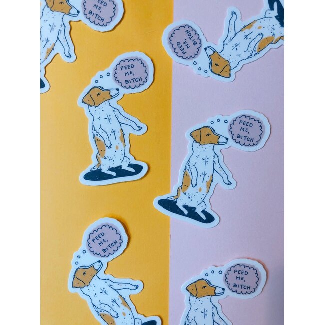 Emily Petrilla Illustrations Feed Me Dog Sticker