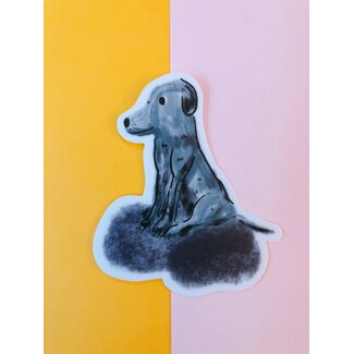 Emily Petrilla Illustrations Grey Dog Sticker