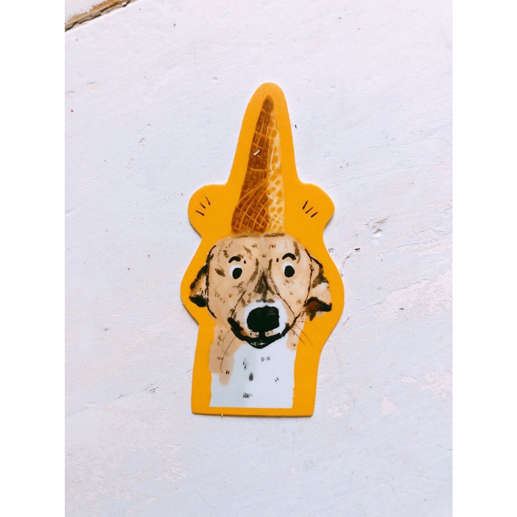 Emily Petrilla Illustrations Ice Cream Cone Hat Dog Sticker