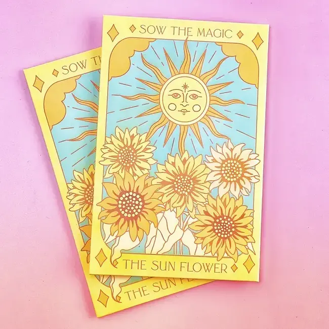 Sow the Magic Tarot Garden + Gift Seed Packet The Sunflower - Ring of Fire