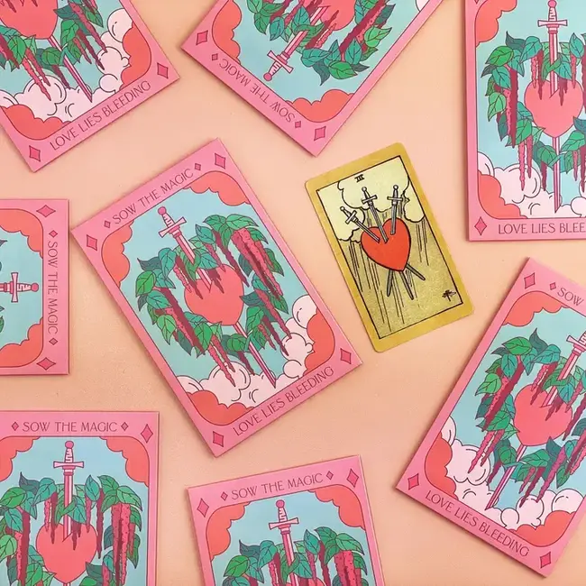 Sow the Magic Tarot Garden + Gift Seed Packet Love Lies Bleeding