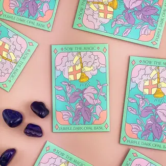 Sow the Magic Tarot Garden + Gift Seed Packet Purple Dark Opal Basil