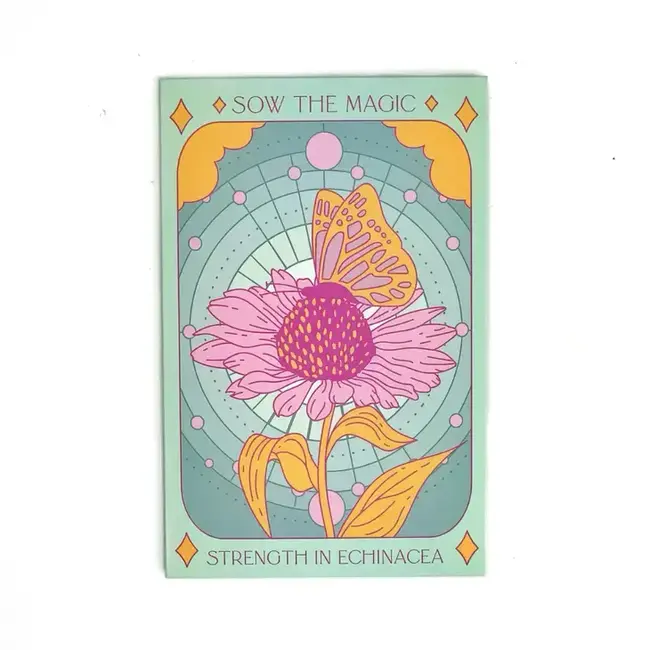 Sow the Magic Tarot Garden + Gift Seed Packet Strength in Echinacea Flower