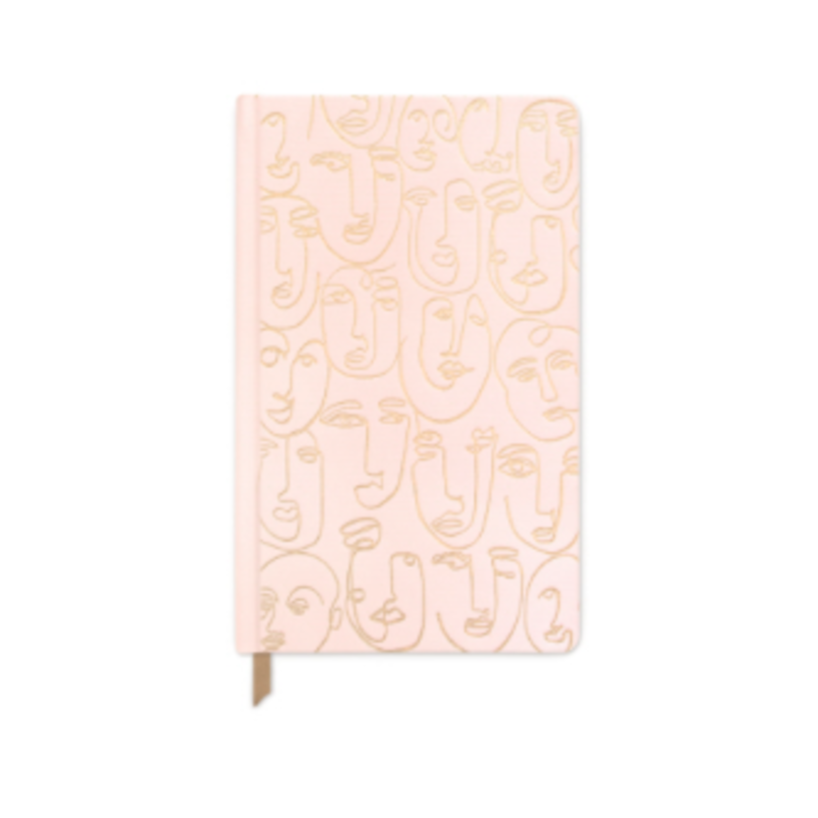 Bookcloth Journal Blush Pink Faces 5.125 x 8.25