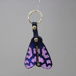 Key Fob Moth Blue Pink