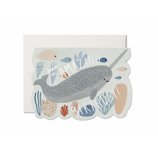 Narwhal Die Cut Foil Card