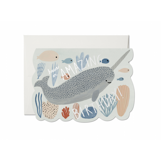 Narwhal Die Cut Foil Card