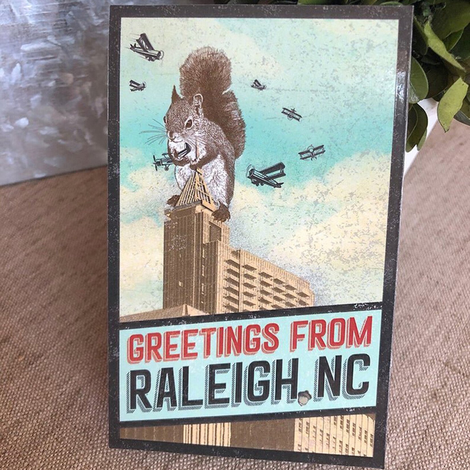 Squirrel Cut Designs Greetings from Raleigh Magnet