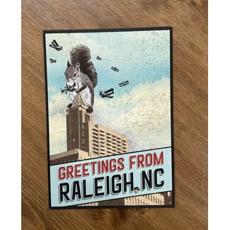 Squirrel Cut Designs Greetings from Raleigh Postcard