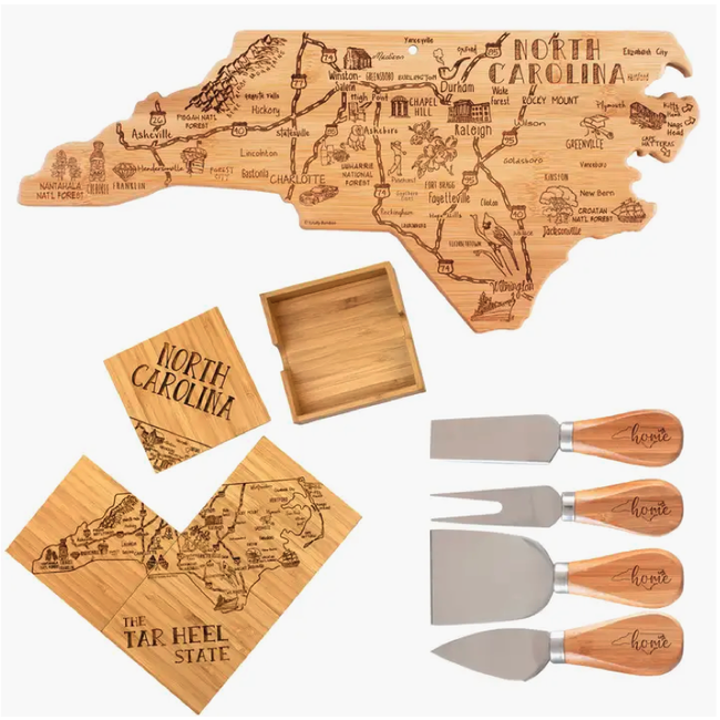 NC Set Charcuterie Board + Cheese Tools + Coasters