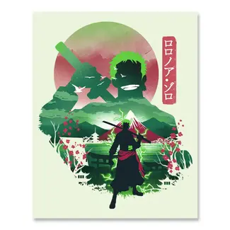 Fuzzy Ink Fuzzy Ink One Piece Zoro Sticker